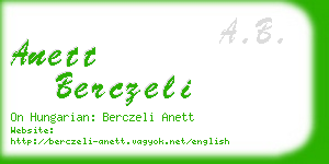 anett berczeli business card